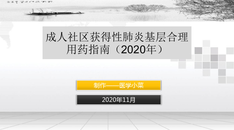 成人社区获得性肺炎基层合理用药指南PPT