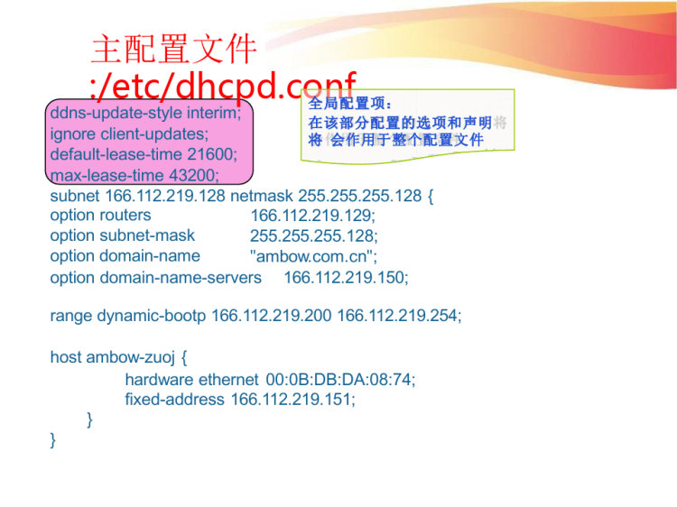 中标麒麟Linu系统DHCP服务配置指南PPT