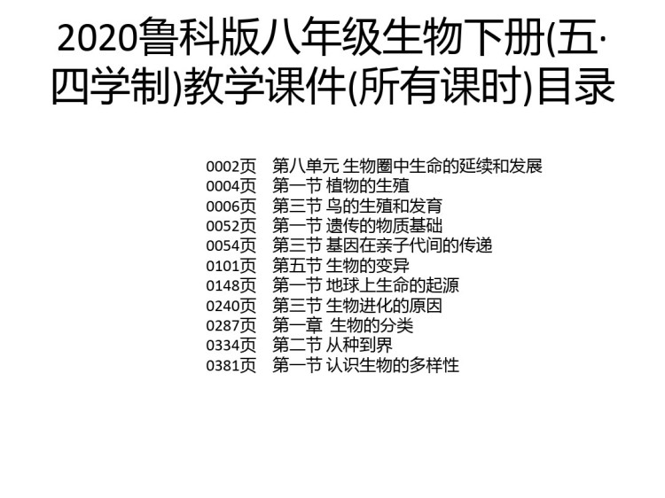 鲁科版八年级初二生物下册PPT课件