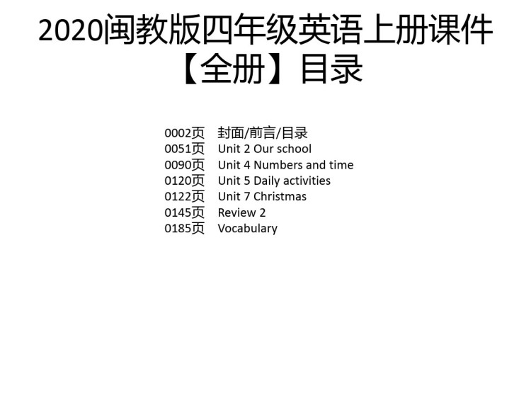 187页闽教版小学四年级英语上册PPT课件