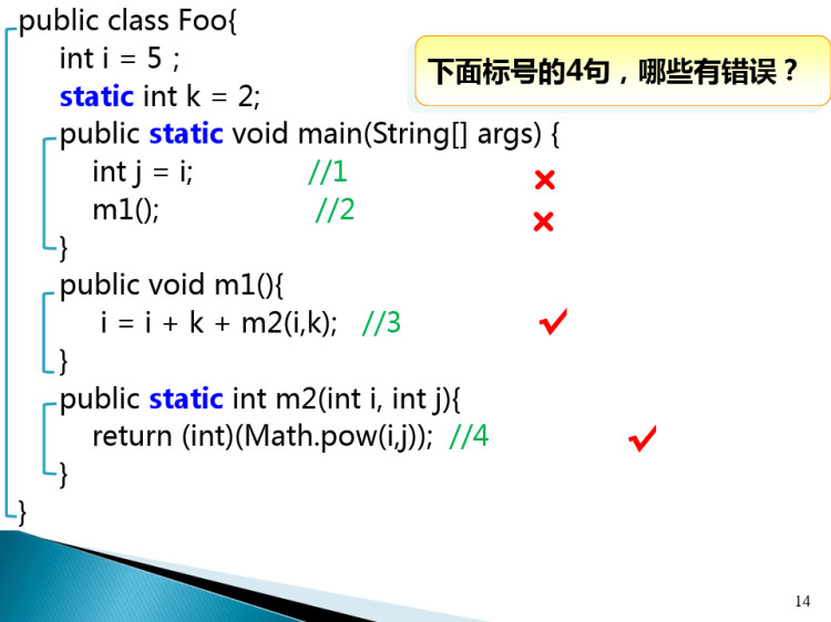 编程技能训练与等级考试辅导之静态变量常量和方法PPT