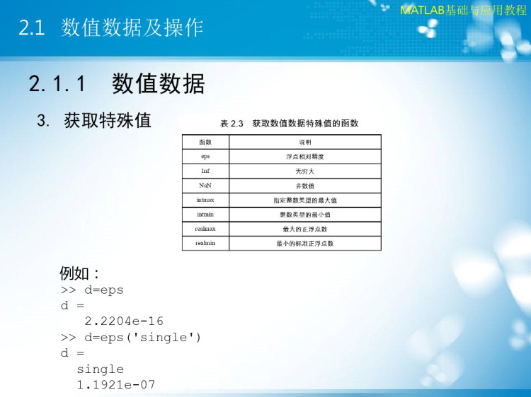 Matlab基础及其应用之MATLAB数据对象PPT