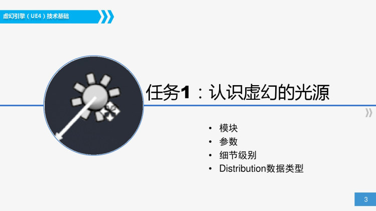 虚幻引擎技术基础项目七光效处理PPT