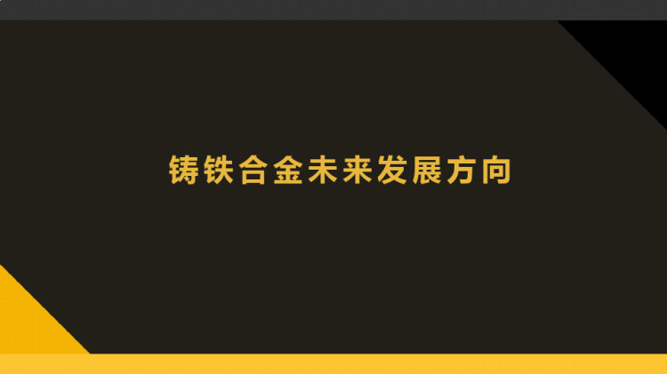 铸铁合金未来发展方向PPT课件