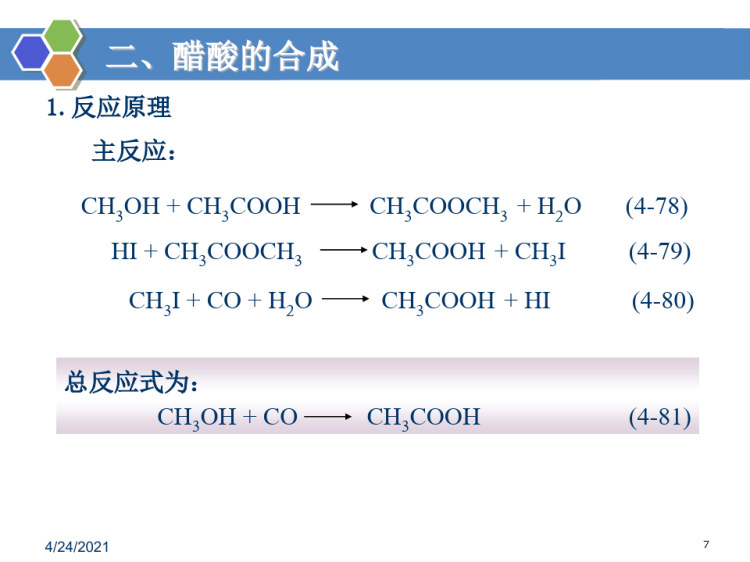 醋酸生产技术PPT