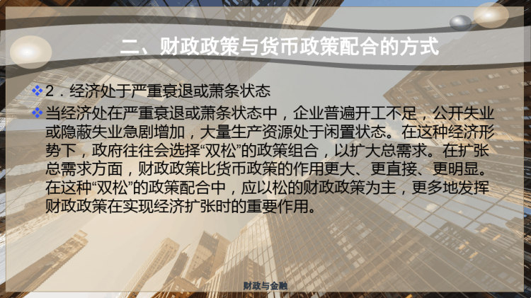 财政政策与货币政策配合PPT
