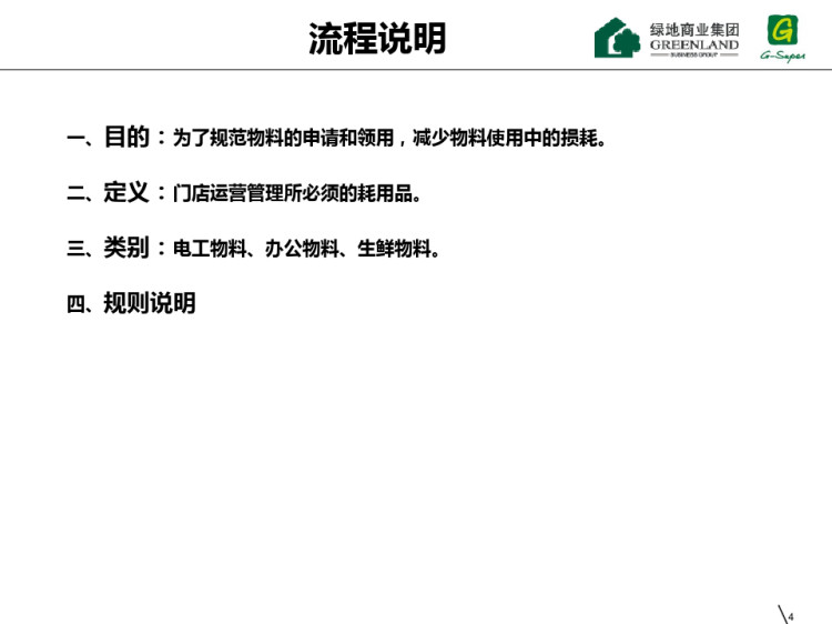 绿地全球商品直销中心门店物料管理流程PPT
