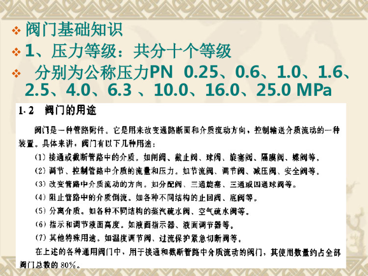 化工管道阀门知识培训PPT