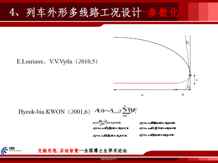 多线路工况下高速列车纵截面轮廓设计方法研究PPT