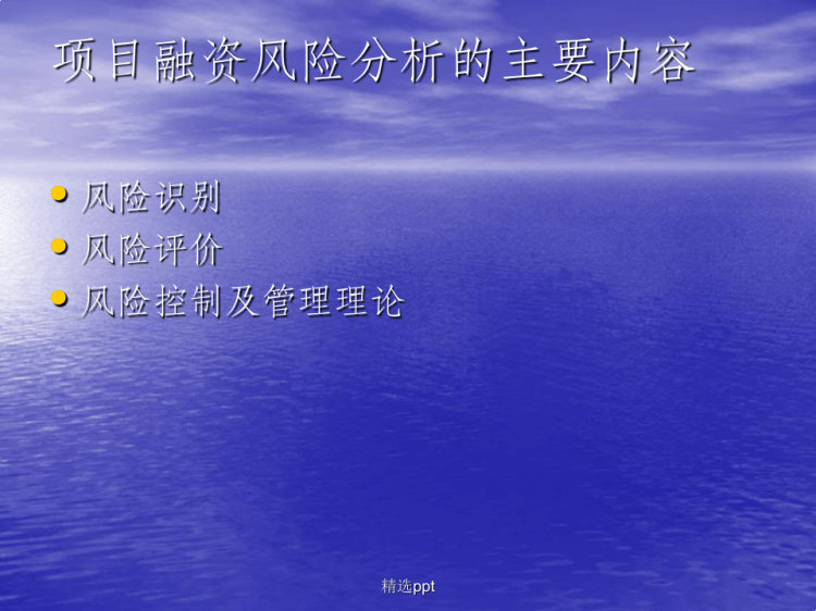 项目融资风险分析与评价PPT