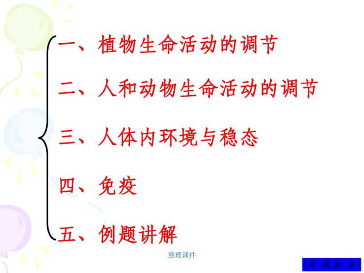 专题五生命活动的调节和免疫PPT