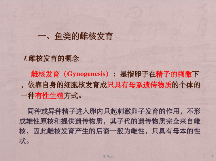 雌核发育和雄核发育PPT
