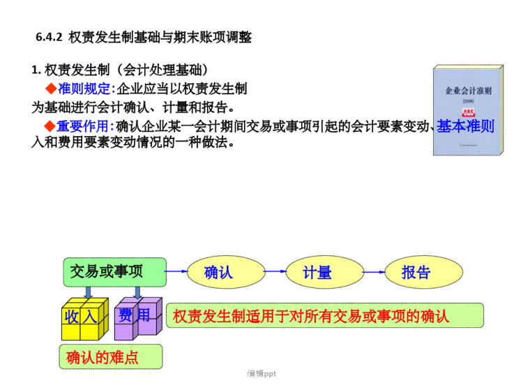 会计记账基础权责发生制收付实现制PPT
