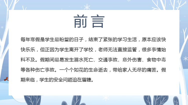 大学生寒假安全指南PPT