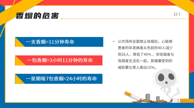 青春花季拒绝吸烟中小学生禁烟主题班会PPT