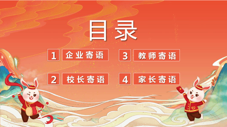 癸卯兔年春节新年寄语PPT