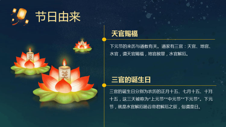 中国传统节日下元节PPT