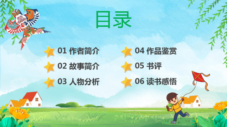 儿童读书分享会《追风筝人》PPT