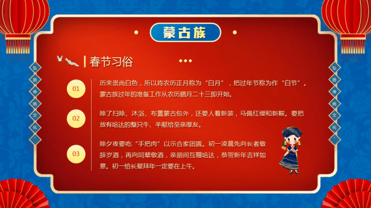 中国传统文化习俗介绍少数民族春节习俗PPT