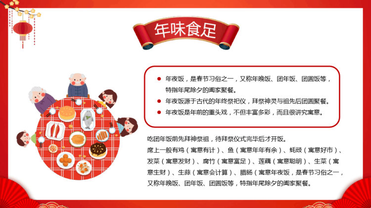 中国传统习俗年夜饭家味道PPT