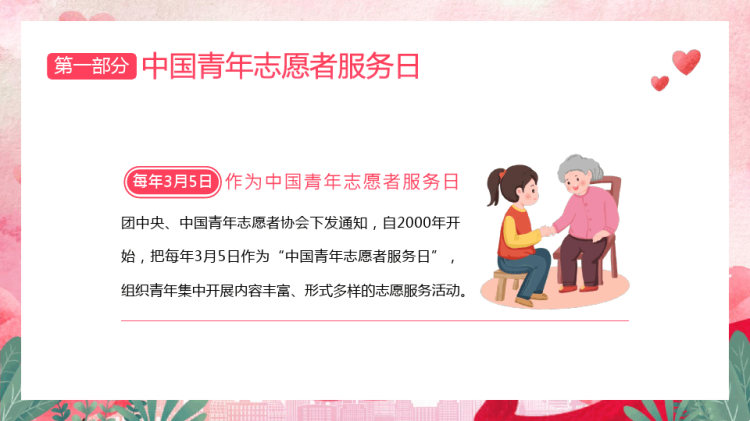 中国青年志愿者服务日播撒爱心火种PPT