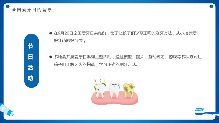 全国爱牙日口腔健康全身健康PPT
