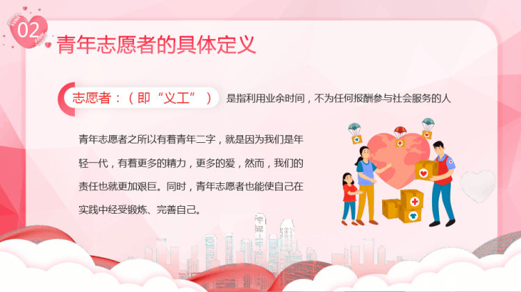 中国青年志愿者服务日志愿者在行动PPT