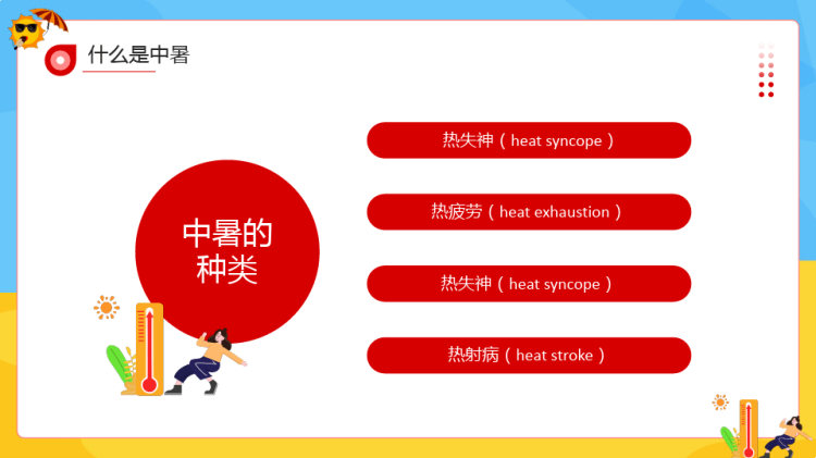 现场急救之中暑急救知识培训PPT