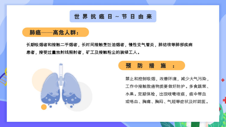 世界抗癌日医疗健康癌症预防知识科普PPT