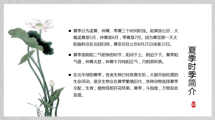 夏季相关知识介绍PPT