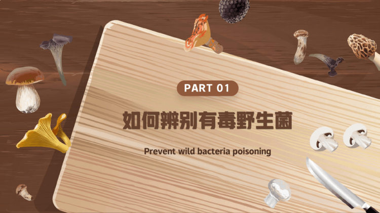 卡通风预防野生菌中毒教育宣传PPT