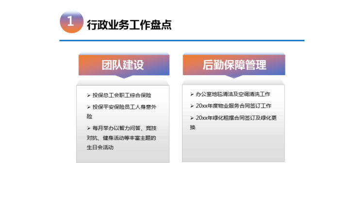 行政季度工作计划总结PPT