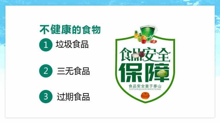 小学生食品安全教育主题班会PPT