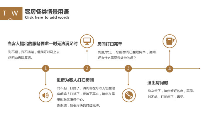 茶色创意酒店客房服务培训宣传PPT模板PPT