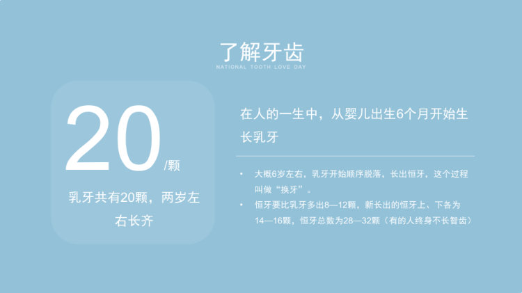 卡通风全国爱牙日爱牙知识普及教育宣传PPT