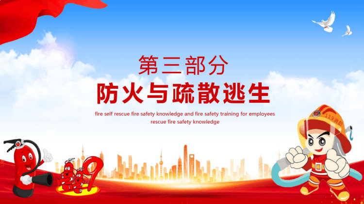 火灾自救消防安全知识员工消防安全培训PPT