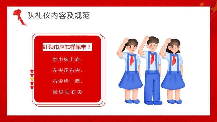 中国少年先锋队少先队队员队礼规范PPT