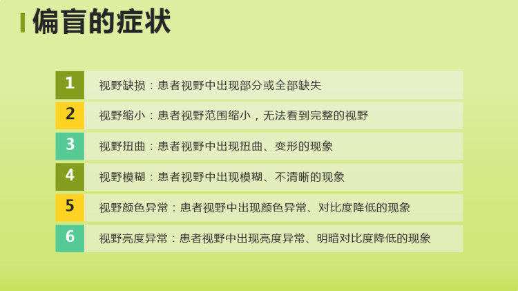 偏盲的健康宣教PPT