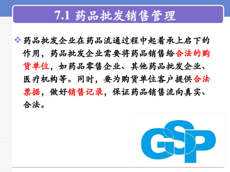 GSP实施技术GSP药品销售与售后管理PPT课件