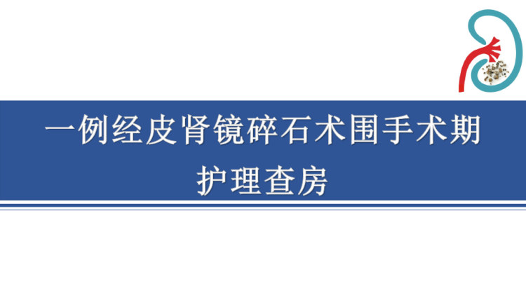 一例经皮肾镜碎石术围手术期护理查房PPT