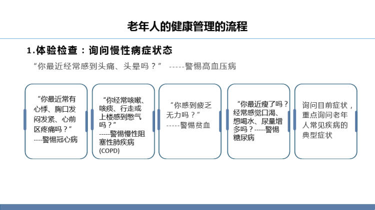 老年人健康管理学习健康问题管理对应流程运动饮食指导PPT