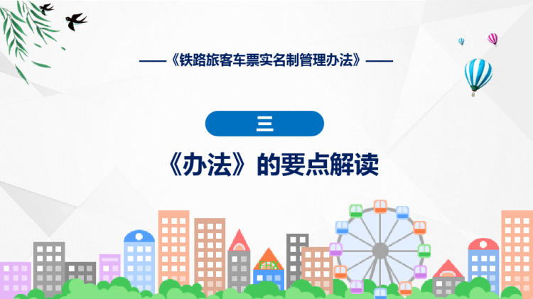 政策解读铁路旅客车票实名制管理办法PPT