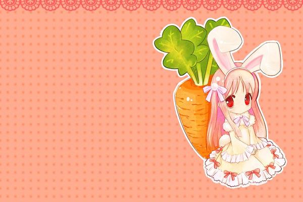 粉色兔公主与萝卜卡通PPT背景图片