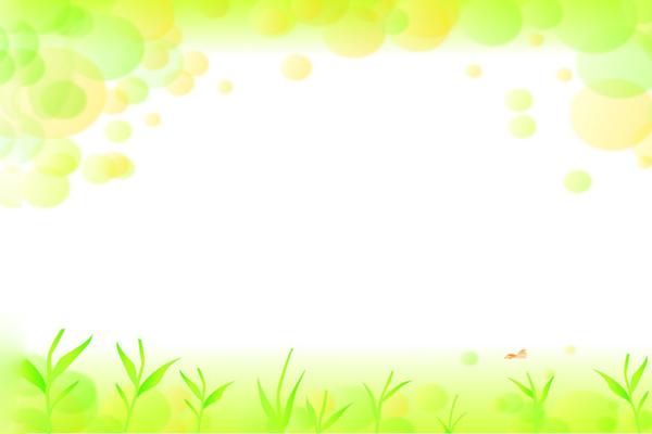 黄色绿色抽象小草淡雅PPT背景图片