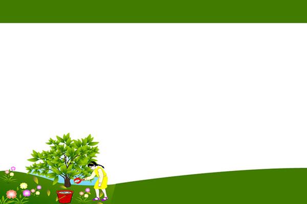 卡通人物花卉树木PPT背景图片