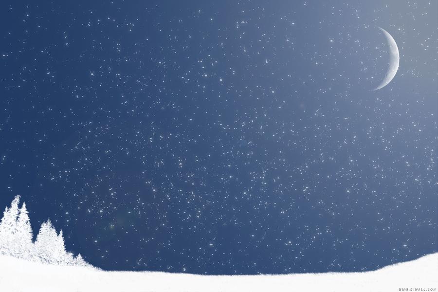 一组星空雪花自然PPT背景图片