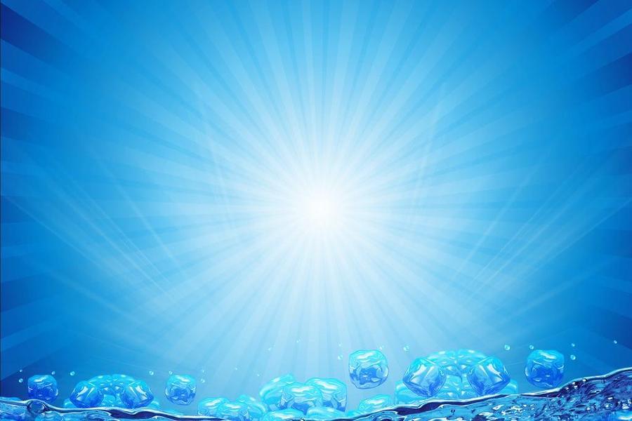 蓝色海底气泡幻灯片背景图片