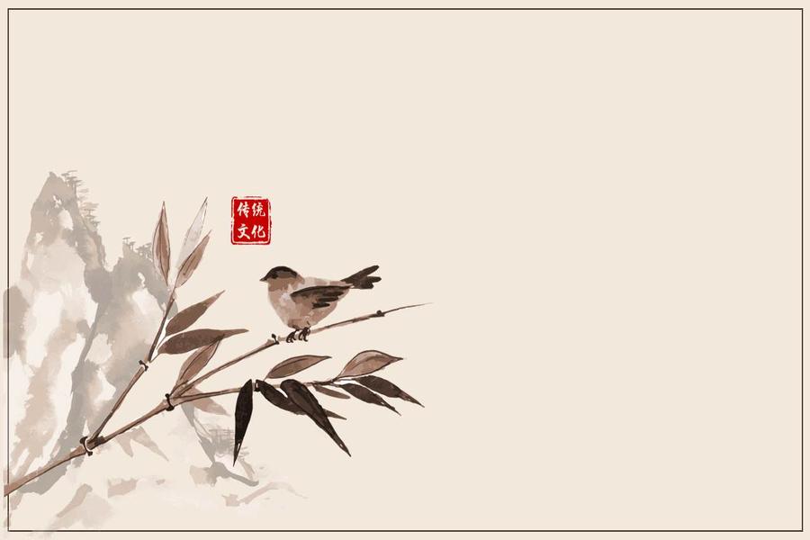 11张古典水墨中国风PPT背景图片免费下载
