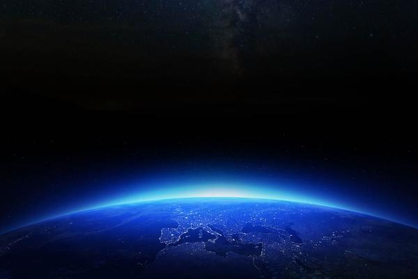 唯美蓝色地球PPT背景图片