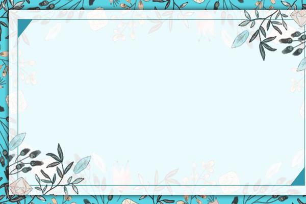 两张蓝色小清新水彩花卉PPT背景图片